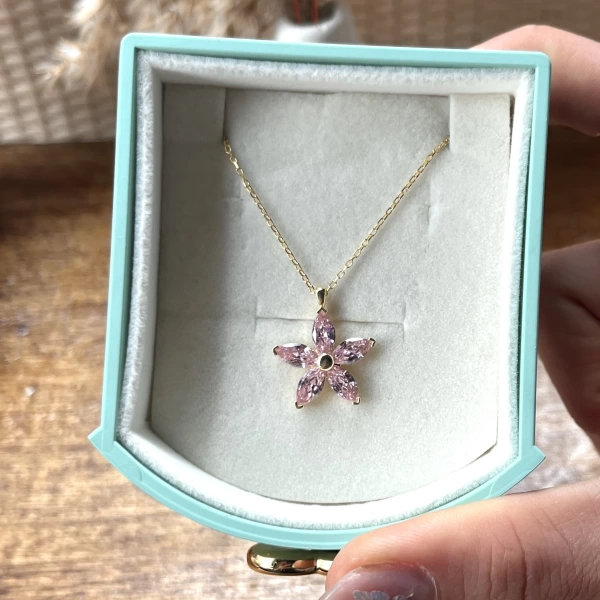 Violet Çiçek Kolye I 925 Gümüş