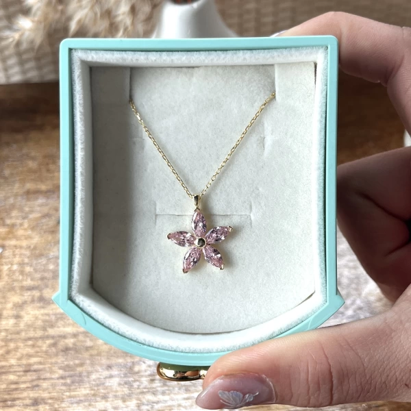 Violet Çiçek Kolye I 925 Gümüş