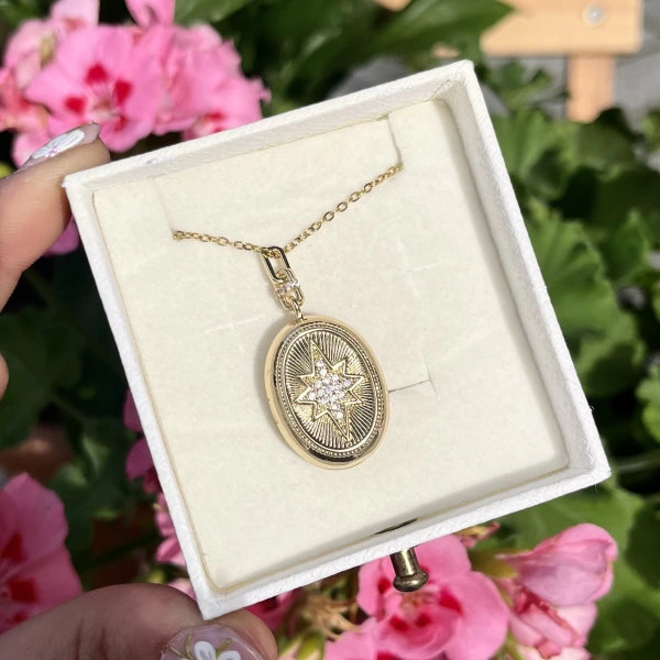 Kuzey Yıldızlı Fotoğraflı Kolye (1,9 cm)
