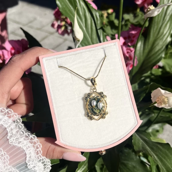 Antika Tablo Sanat Kolye I Çelik