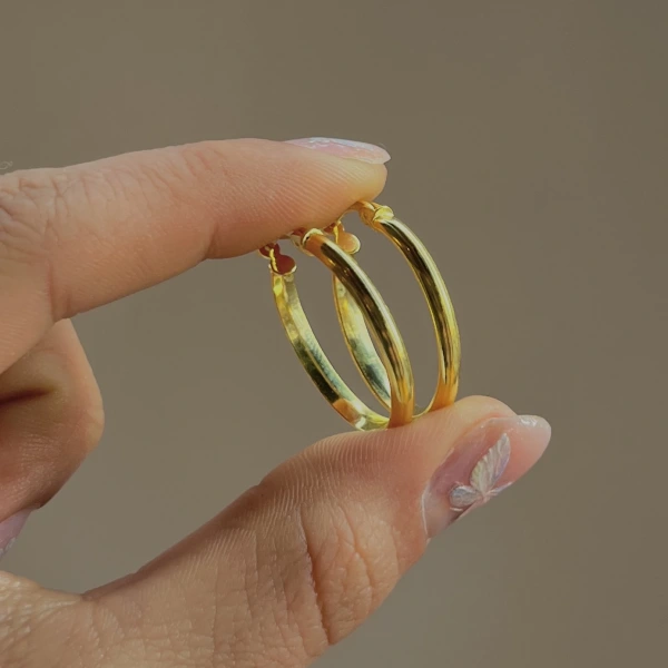 Oval Halka Küpe I 925 Gümüş