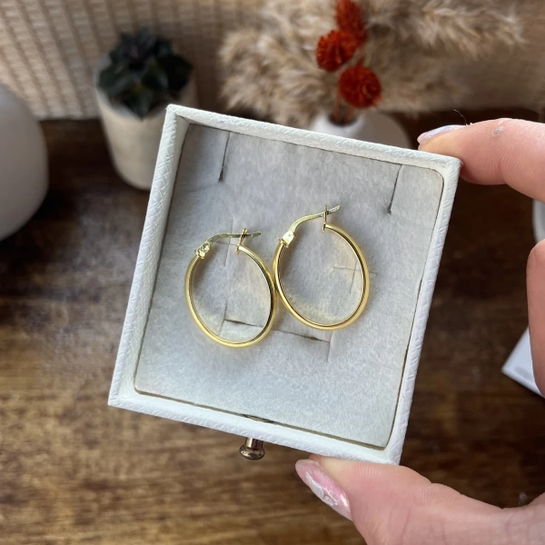 Oval Halka Küpe I 925 Gümüş