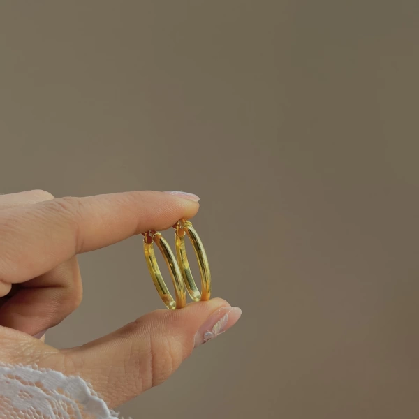 Oval Halka Küpe I 925 Gümüş