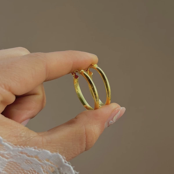 Oval Halka Küpe I 925 Gümüş