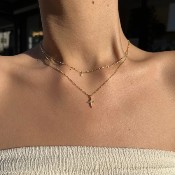 Kuzey Işıltısı Gümüş Kolye