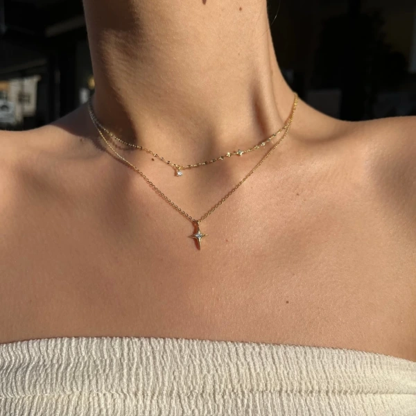 Kuzey Işıltısı Gümüş Kolye