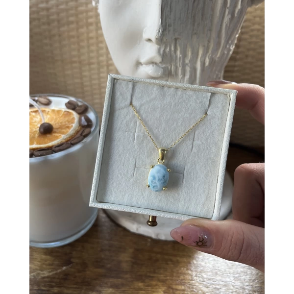 Larimar Taşlı Kolye (Rahatlatıcı Taş) | 925 Gümüş