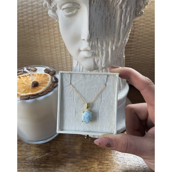 Larimar Taşlı Kolye (Rahatlatıcı Taş) | 925 Gümüş