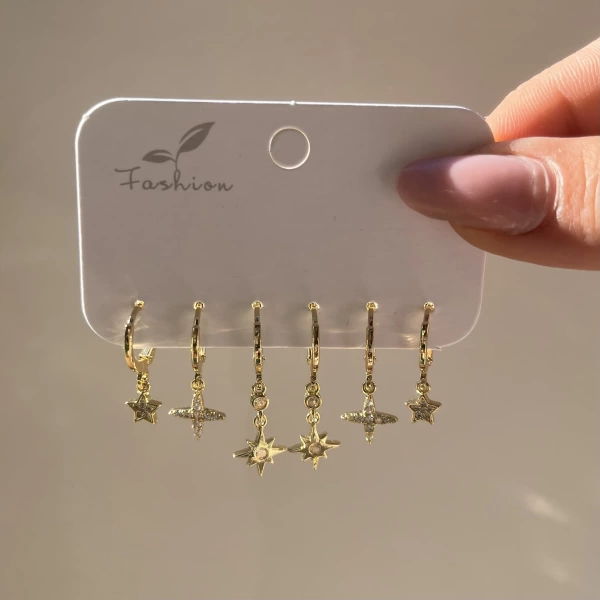 Mini Kutup Yıldızı Küpe Takımı I Xuping
