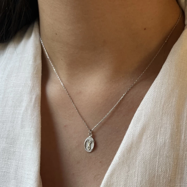 Minimal Human Kolye I 925 Gümüş