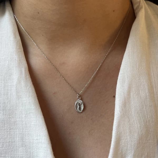 Minimal Human Kolye I 925 Gümüş