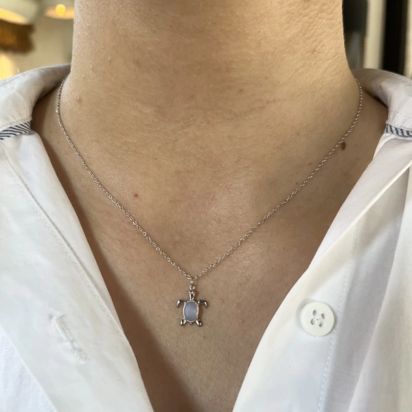Minimal Tosbağa Kolye I 925 Gümüş