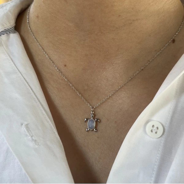 Minimal Tosbağa Kolye I 925 Gümüş