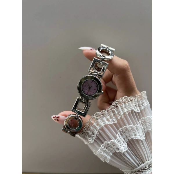 Mor Geometri Vintage Saat