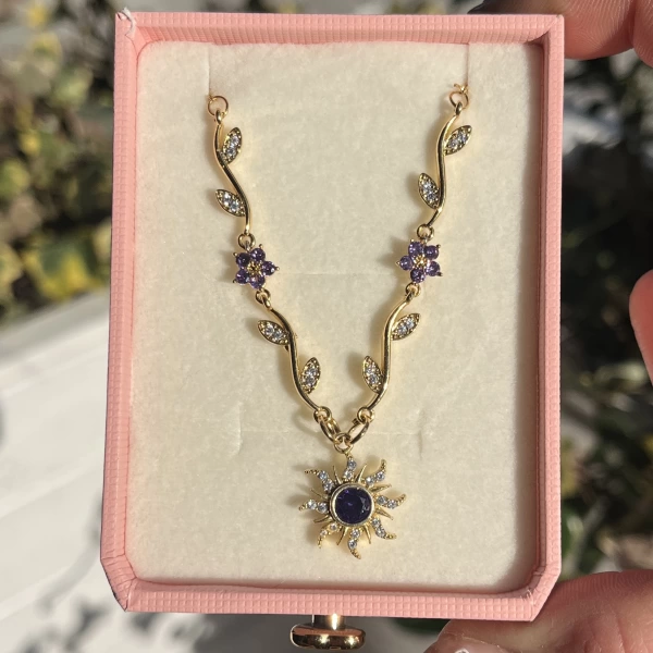 Mor Rapunzel Sunset Bloom Kolye