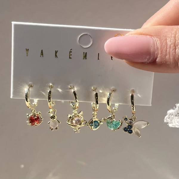 Renkli Mini Motifli Küpe Takımı I Xuping