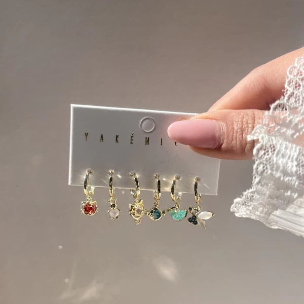 Renkli Mini Motifli Küpe Takımı I Xuping