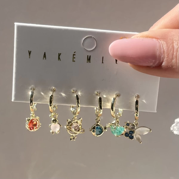 Renkli Mini Motifli Küpe Takımı I Xuping