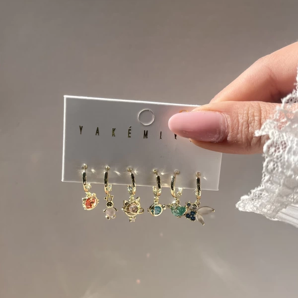Renkli Mini Motifli Küpe Takımı I Xuping