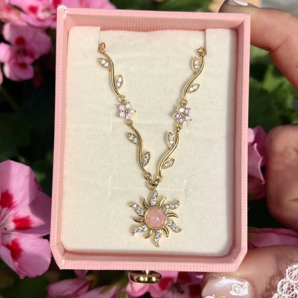 Opal Rapunzel Sunset Violet Kolye I Çelik