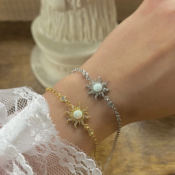 Opal Taşlı Rapunzel Güneş Bileklik I 925 Gümüş
