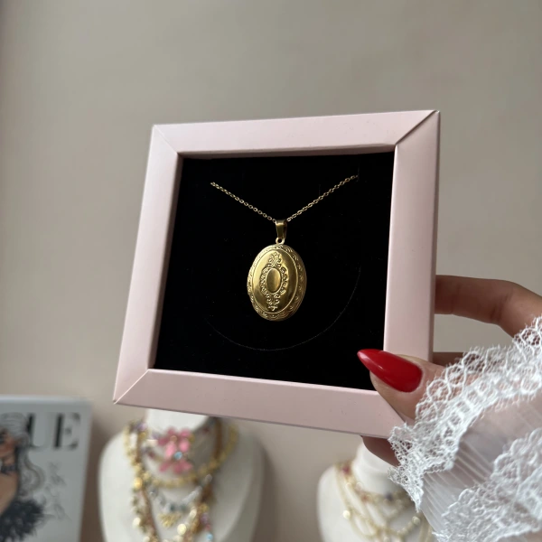 Oval Fotoğraflı Kolye