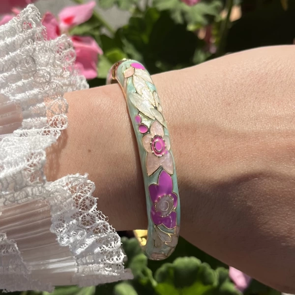 Pastel Kalın Mix Pembe Lotus Mineli Bileklik