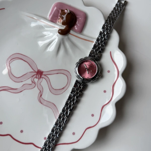 Pembe Çiçek Ekran Choppers Saat