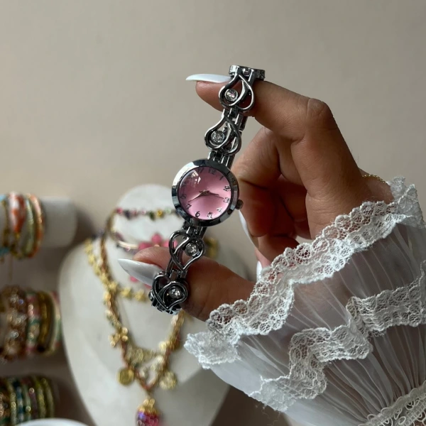 Pembe Kadran Kalp Yolu Vintage Saat