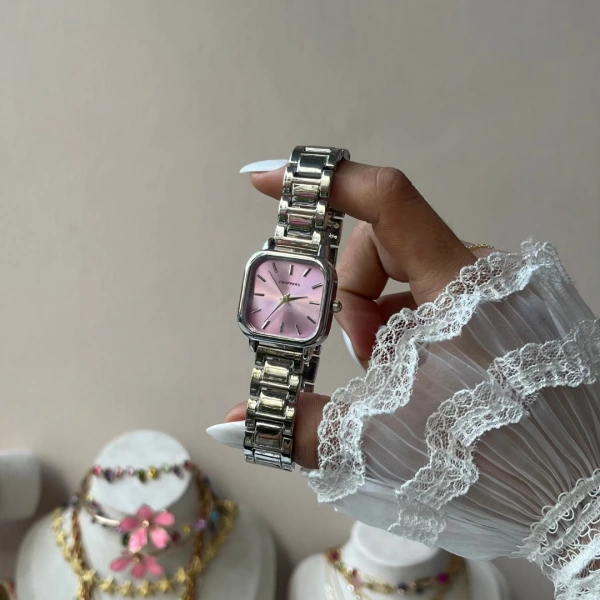 Pembe Kadran Klasik Vintage Saat