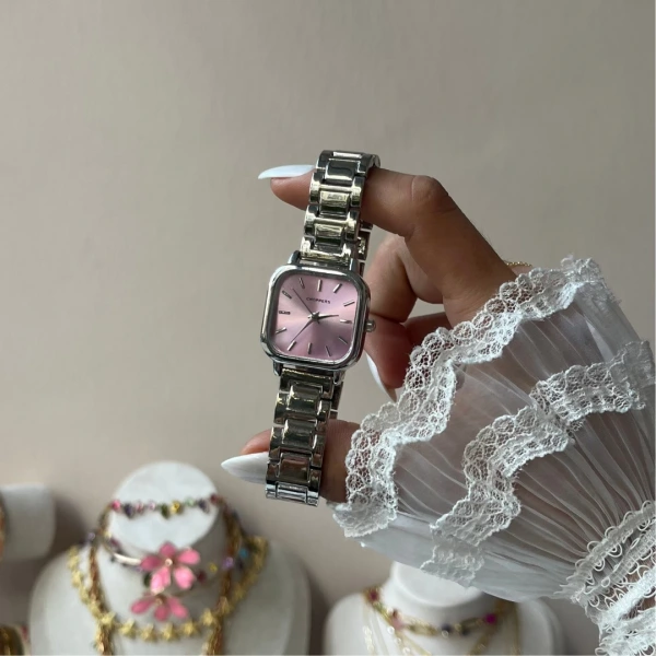 Pembe Kadran Klasik Vintage Saat