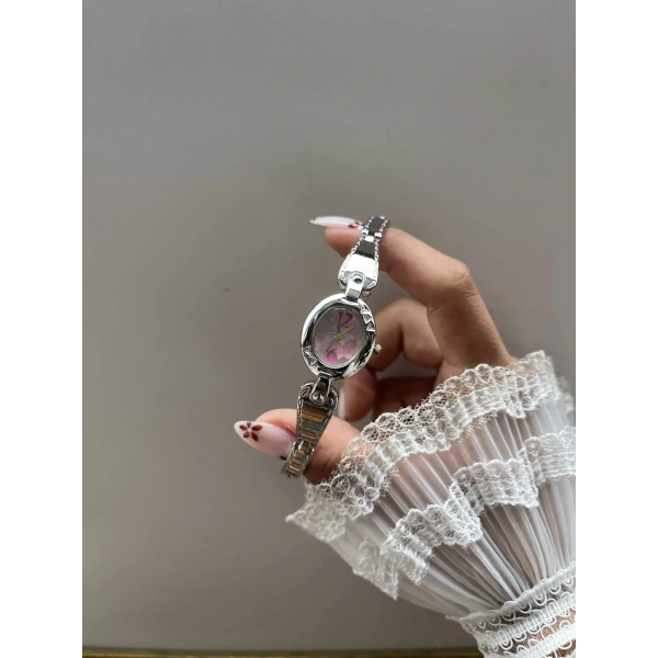 Pembe Kelebek Vintage Saat