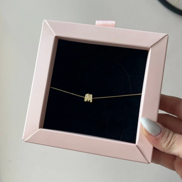 Pırlanta Harfli Kişiye Özel Gümüş Kolye