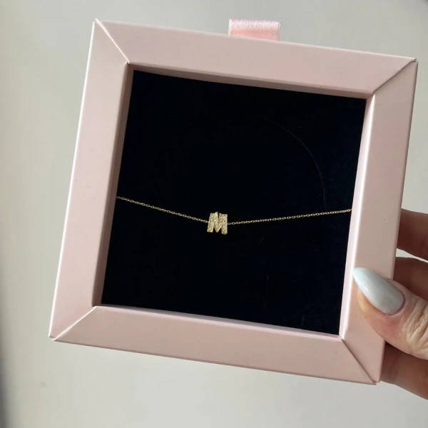 Pırlanta Harfli Kişiye Özel Gümüş Kolye