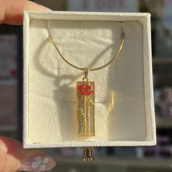 Plaka Zambak Kolye I Çelik