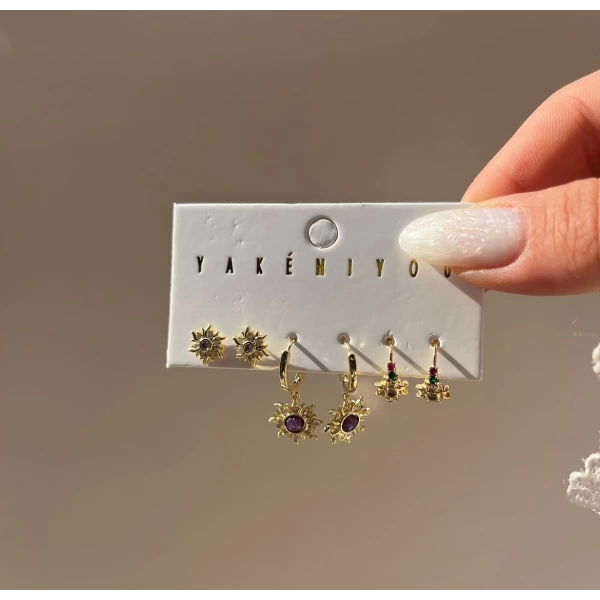 Renkli Mini Motifli Küpe Takımı I Xuping