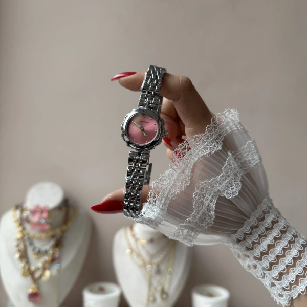 Pembe Çiçek Ekran Choppers Saat