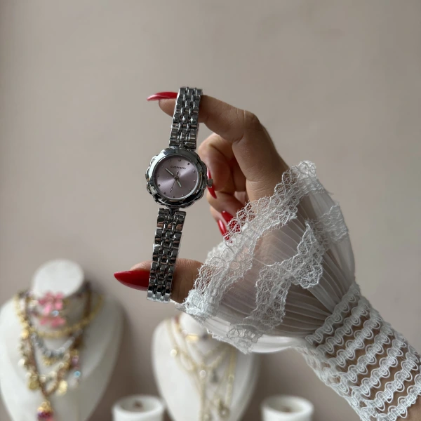 Lila Çiçek Ekran Choppers Saat