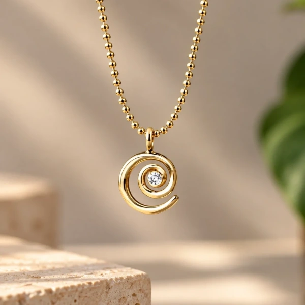 Taşlı Spiral Kolye