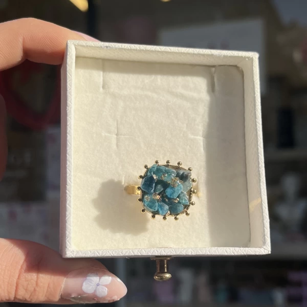 Mavi Granit Vintage Yüzük