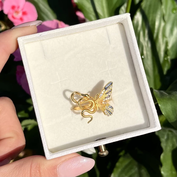 İncili Antik Vintage Yüzük I Ham Pirinç