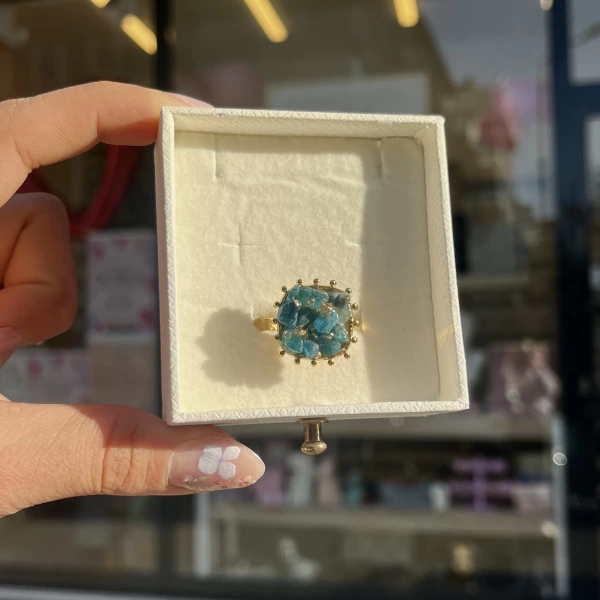 Mavi Granit Vintage Yüzük