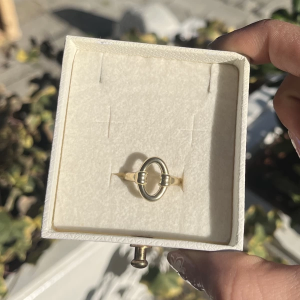 Oval Detay Vintage Yüzük I Ham Pirinç