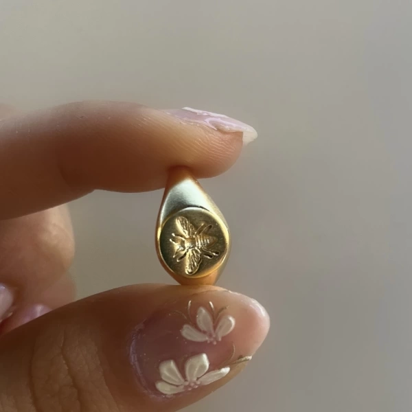 Arı Motifli Vintage Yüzük I 14 Altın Kaplama