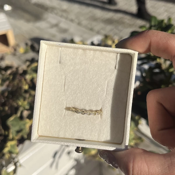 Örgü Zincir Vintage Yüzük I Ham Pirinç