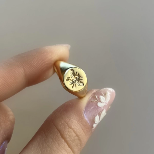 Arı Motifli Vintage Yüzük I 14 Altın Kaplama
