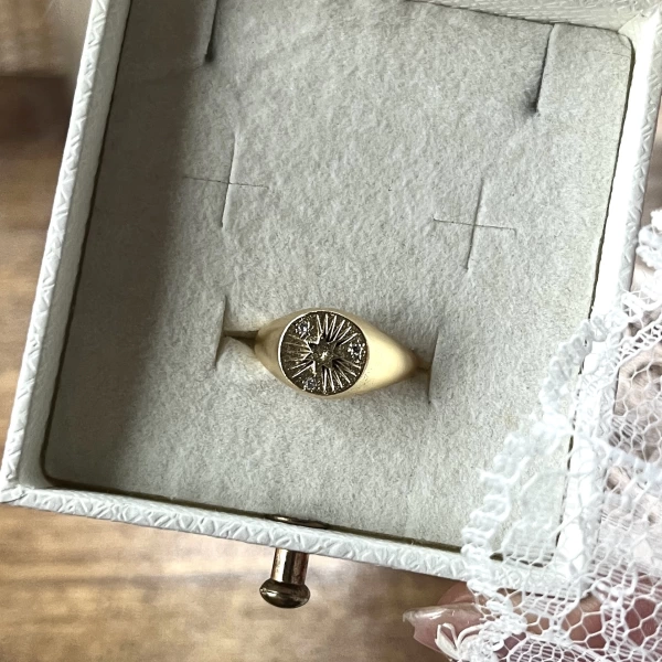 Davud Yıldızı Vintage Yüzük I 14 Altın Kaplama