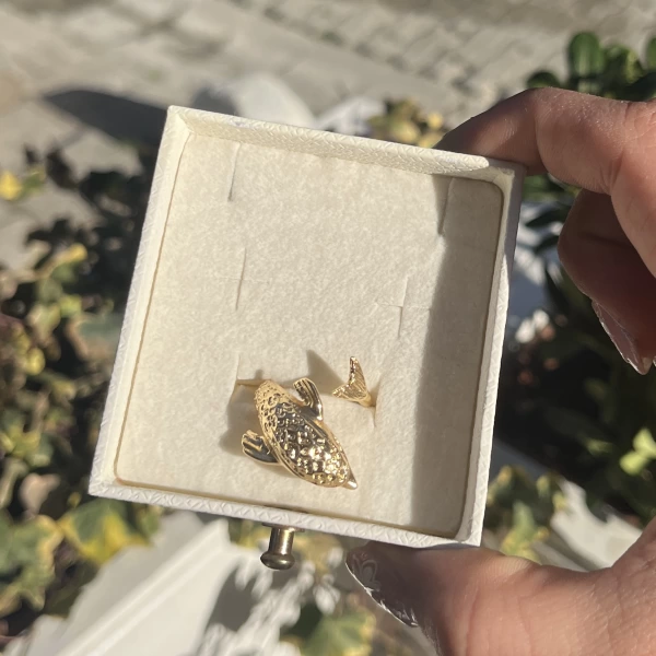 Yunus Motifli Vintage Yüzük I 14 Altın Kaplama