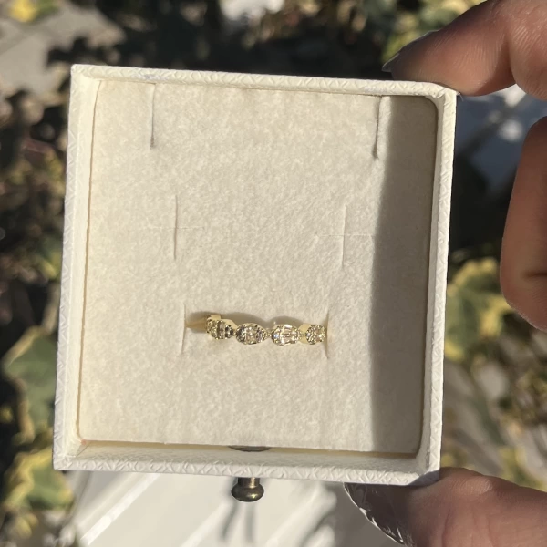 Mommies Taşlı Vintage Yüzük I 14 Altın Kaplama
