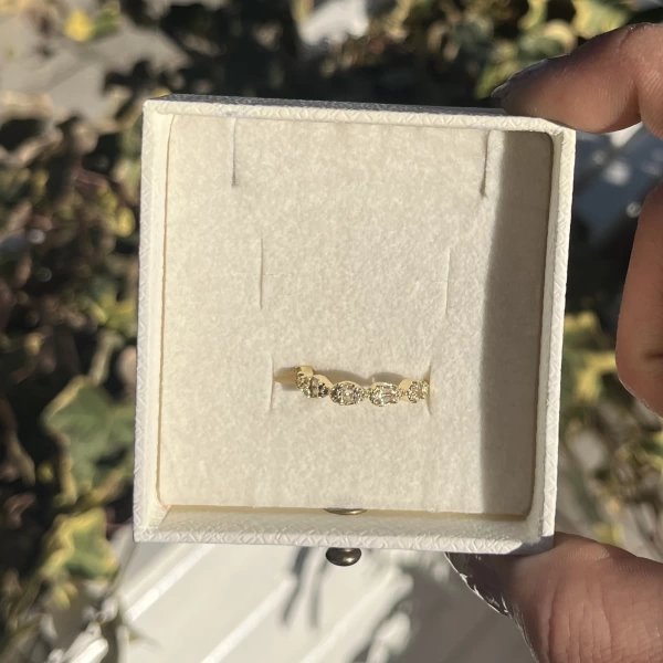 Mommies Taşlı Vintage Yüzük I 14 Altın Kaplama